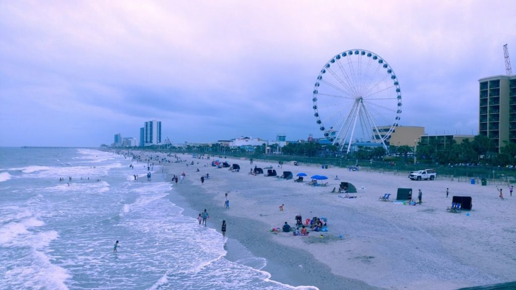 Coastline of Myrtle Beach with Skywheel