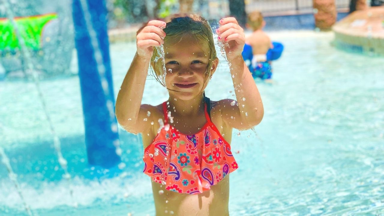 Little girl at waterpark