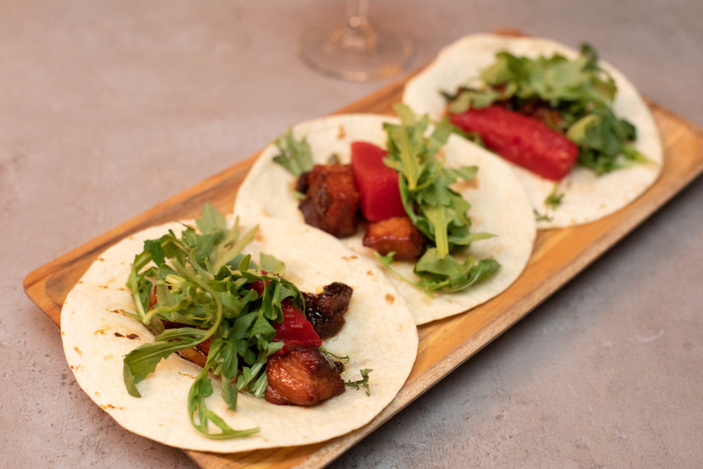 Pork Belly Tacos with Watermelon