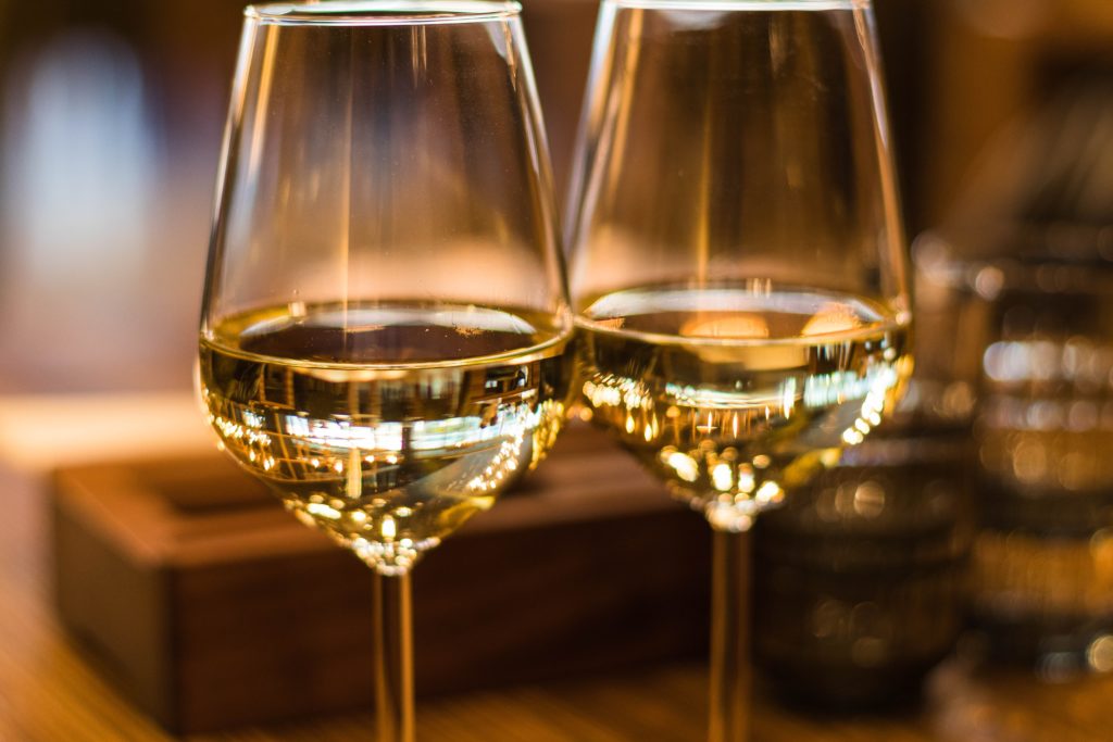 White Wine in Glasses