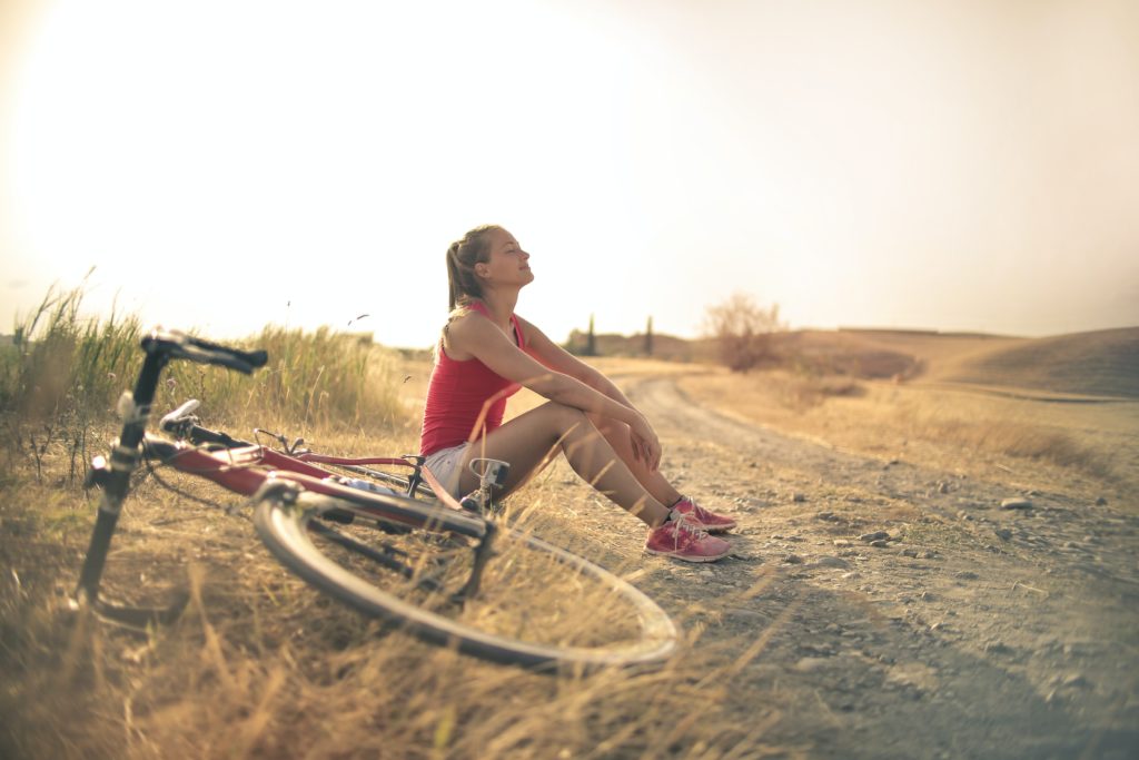 Girl Riding Bike on Trail