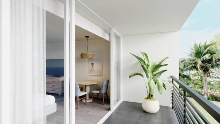 Oceanfront Deluxe Room - Balcony Rendering