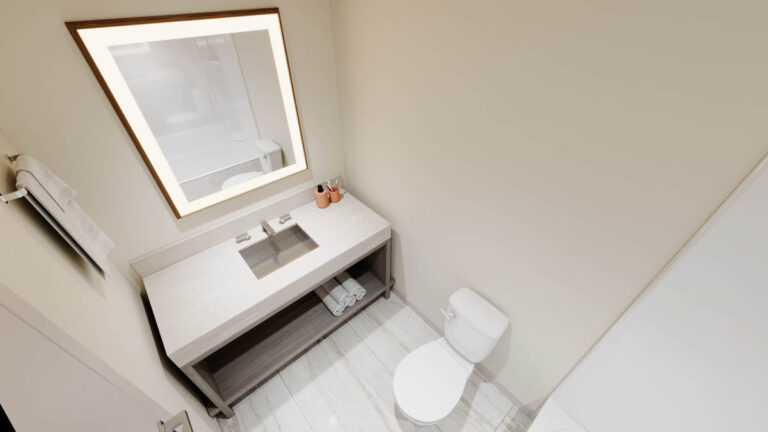 Oceanfront Deluxe Room - Bathroom Rendering