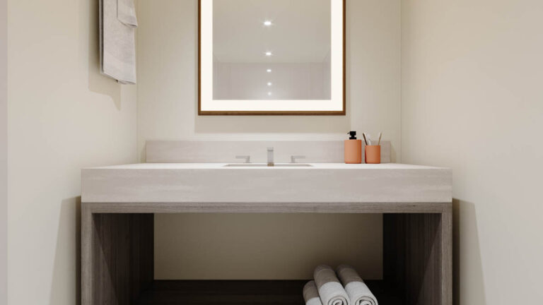 Oceanfront Deluxe Room - Bathroom Rendering