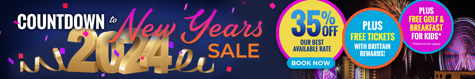 Countdown to New Year's Sale - 40% Off and Free Attraction Tickets