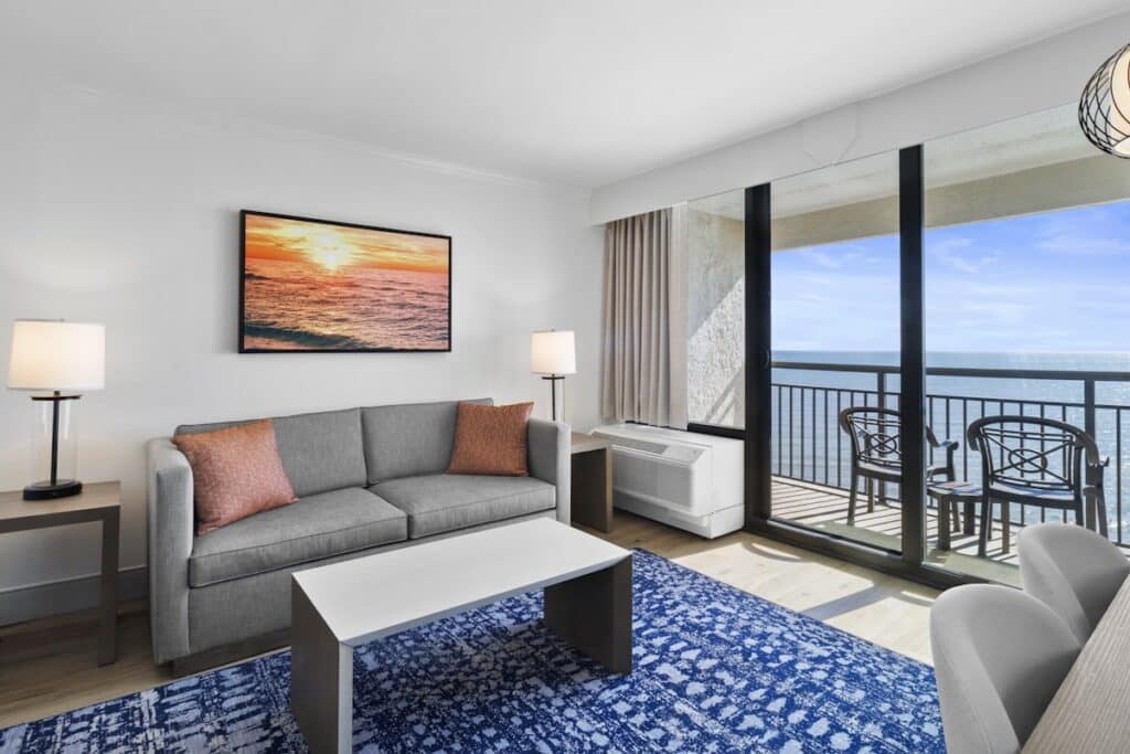 Oceanfront Deluxe One Bedroom Junior Executive Suite Living Room